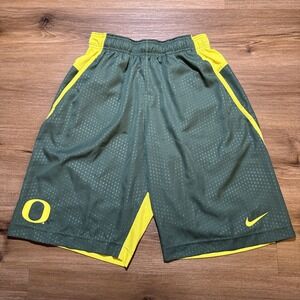 Nike Oregon Ducks Men's MEDIUM Basketball Dri Fit Shorts Green Yellow‎
